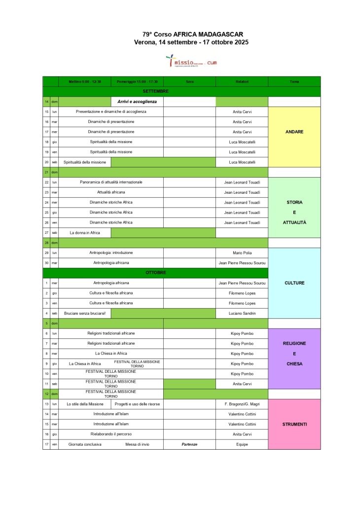 programma Corso Africa e Madagascar 2025 - cum